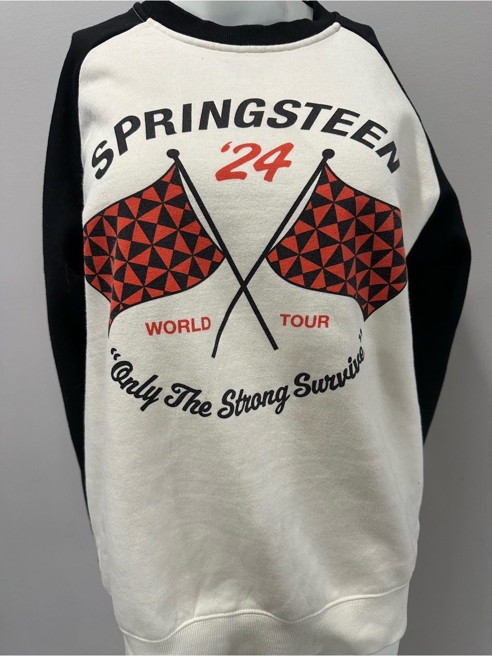 Official Bruce Springsteen 2024 World Tour Raglan Crewneck Swestshirt - Unisex M